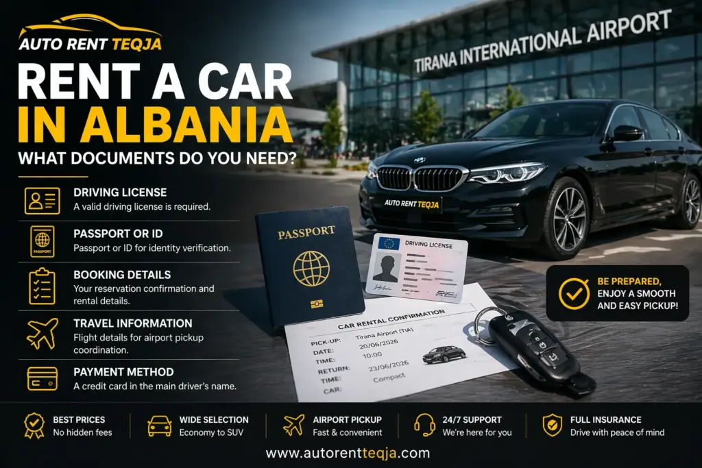 Rent a car in Albania with the right documents before booking