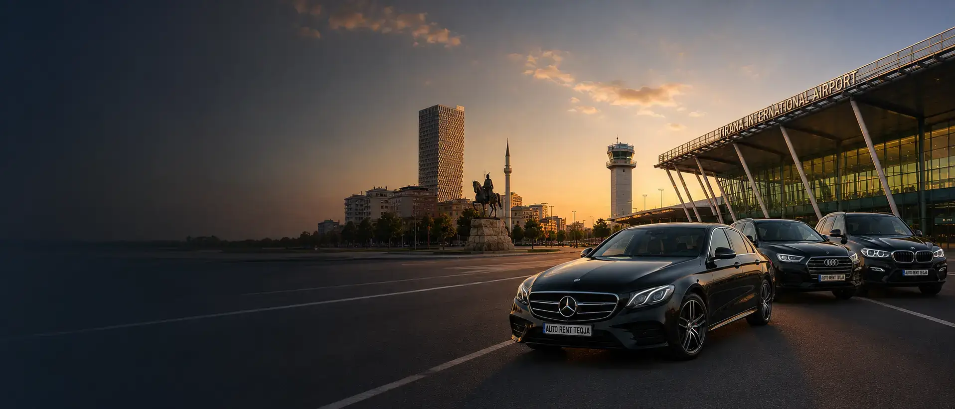 Auto Rent Teqja car rental in Tirana and Tirana Airport with premium black rental car