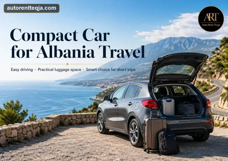 Compact rental car for travel in Albania
