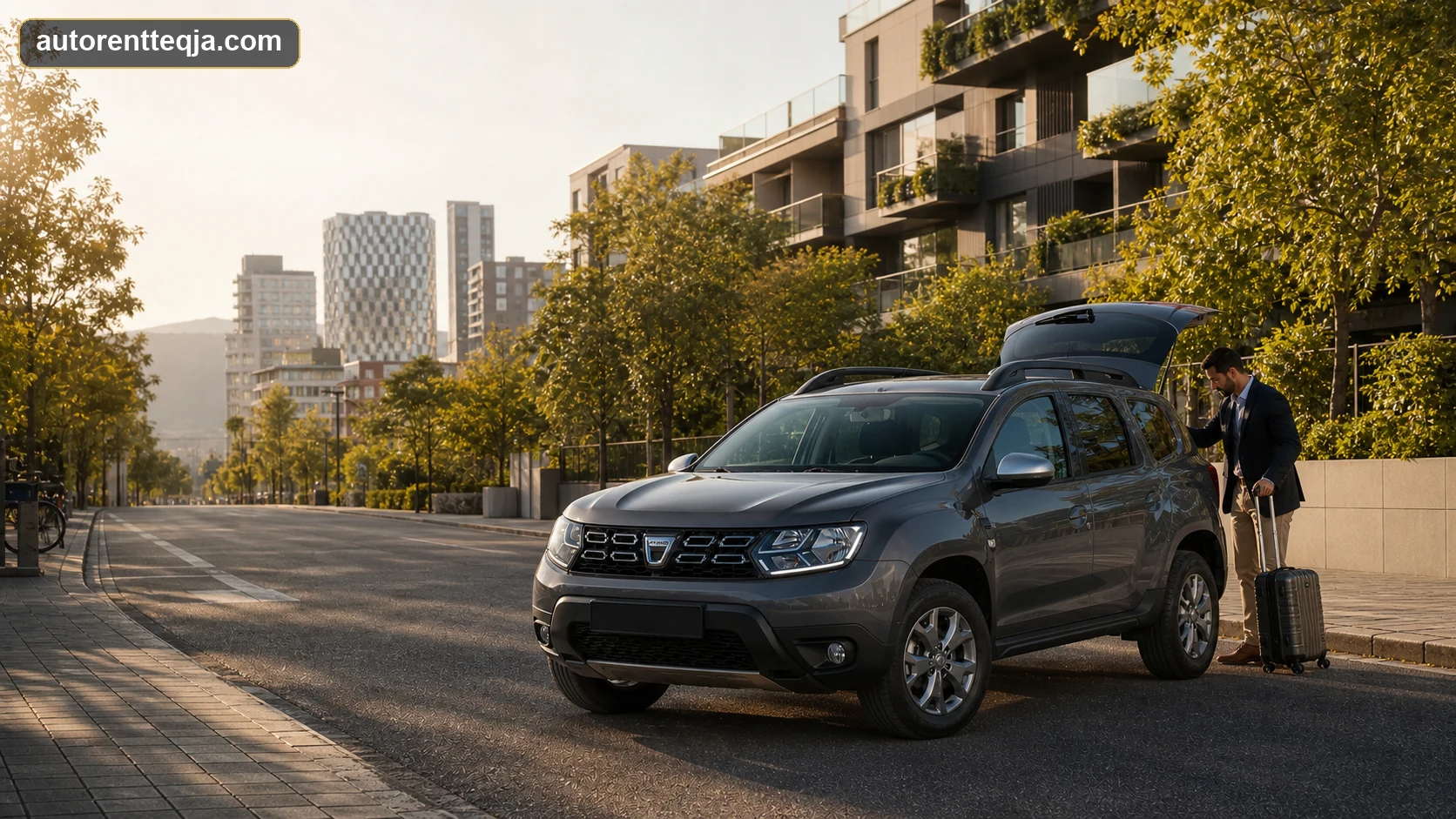 Auto Rent Teqja monthly car rental in a modern Tirana neighbourhood