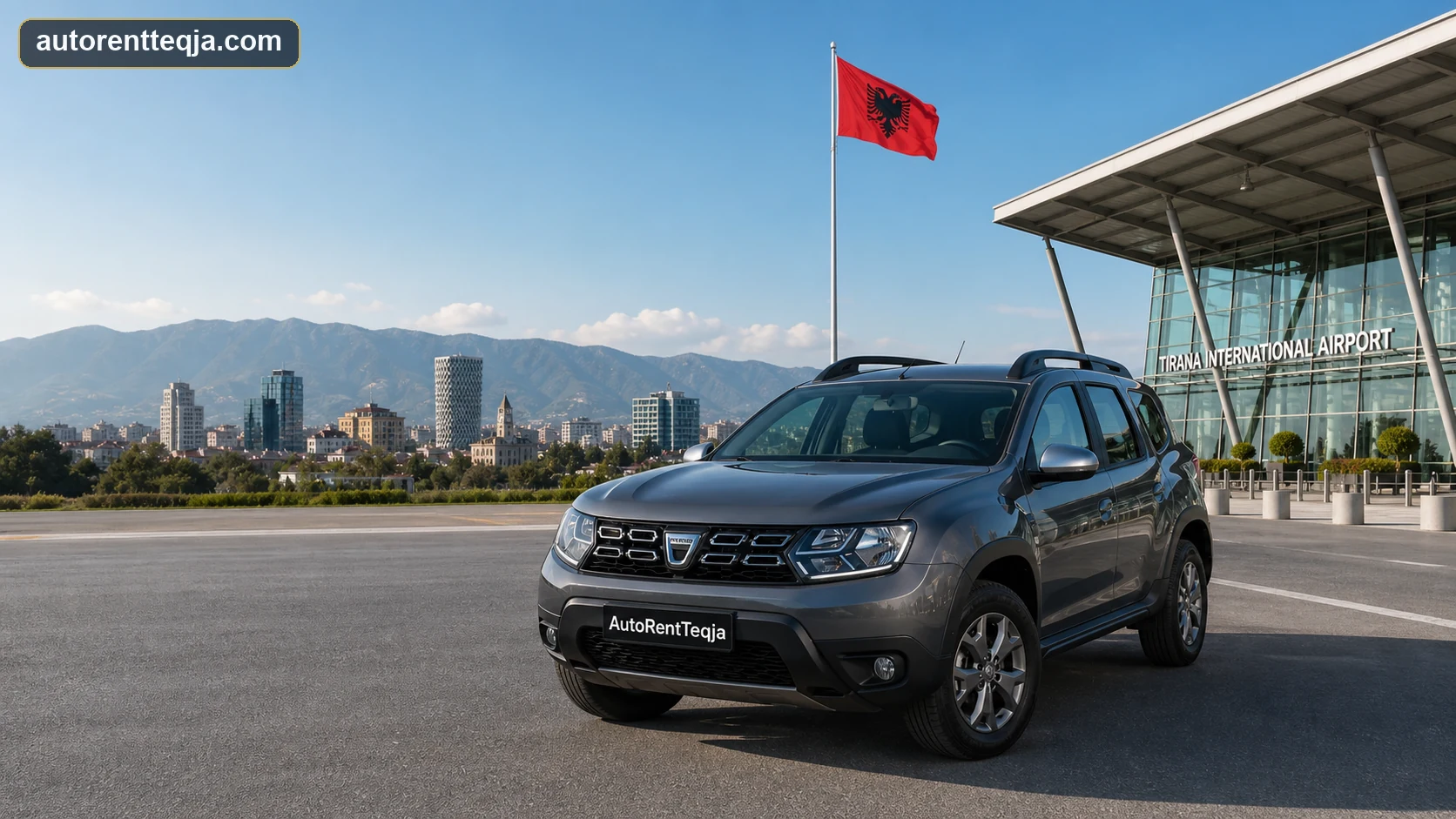 Auto Rent Teqja Dacia Duster SUV rental at Tirana Airport in Albania